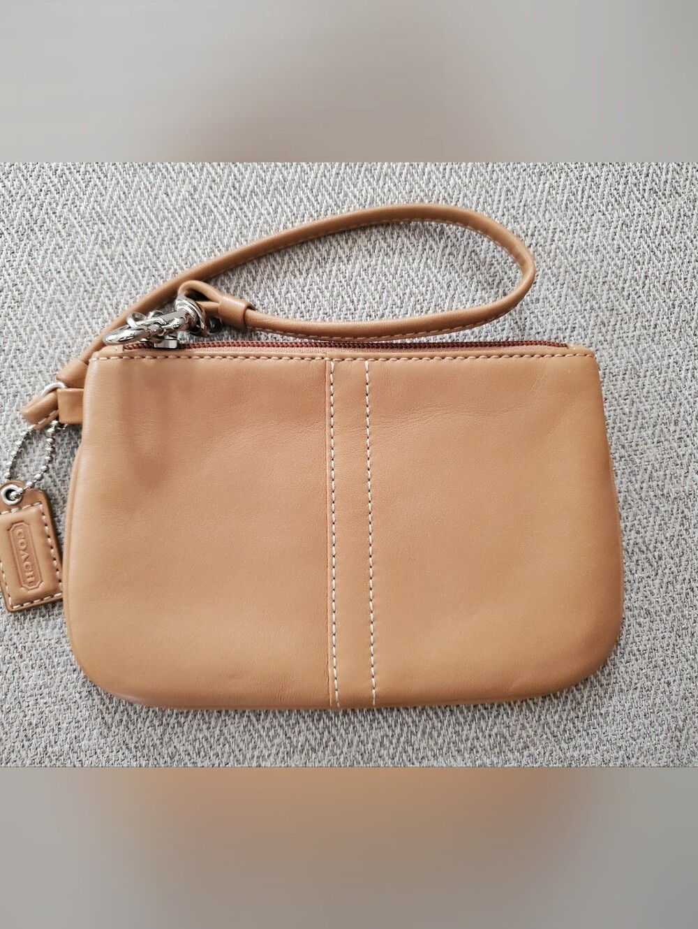 Coach Tan Leather Wristlet